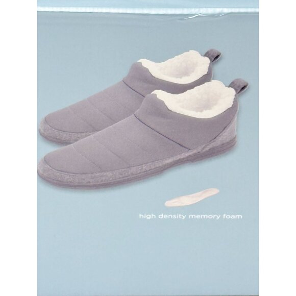 Wayland Square Quilted Slipper Boots Mens Size L 9 10 Slippers Gray Faux Fur - Picture 7 of 8
